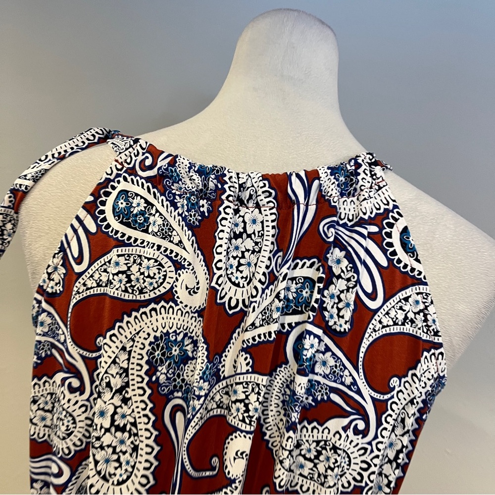 Banana Republic‎ Paisley Print Halter mini Dress size medium - Picture 7 of 12